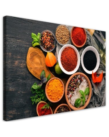 Leinwandbild - Frische Gewürze in der Küche | Feeby