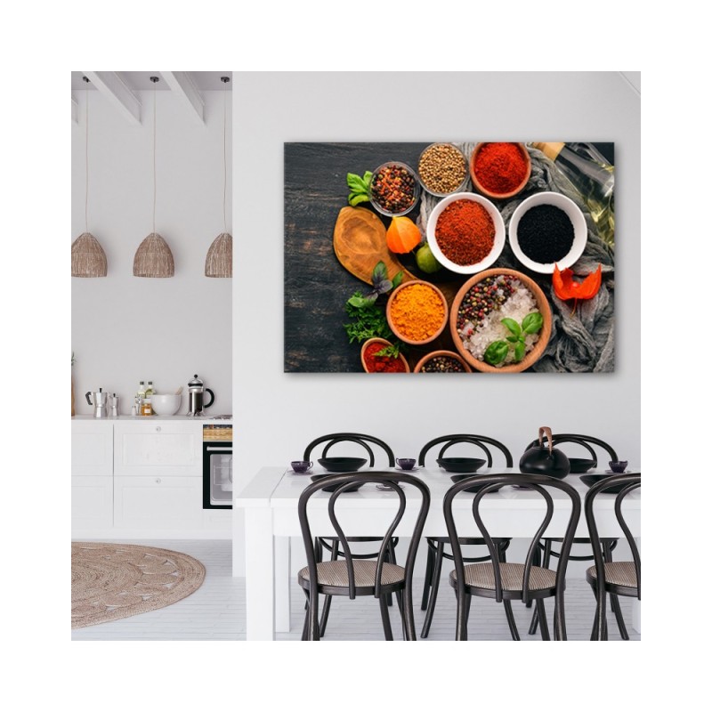 Leinwandbild - Frische Gewürze in der Küche | Feeby