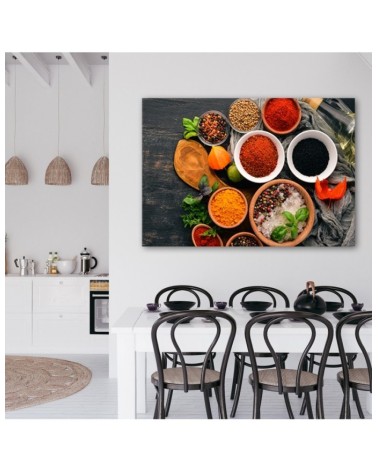 Leinwandbild - Frische Gewürze in der Küche | Feeby