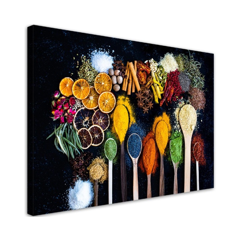 Wandbild für Wohnzimmer - Kräuter Gewürze für die Küche | Feeby