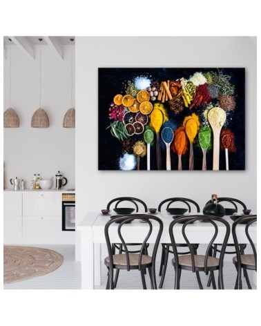 Wandbild für Wohnzimmer - Kräuter Gewürze für die Küche | Feeby