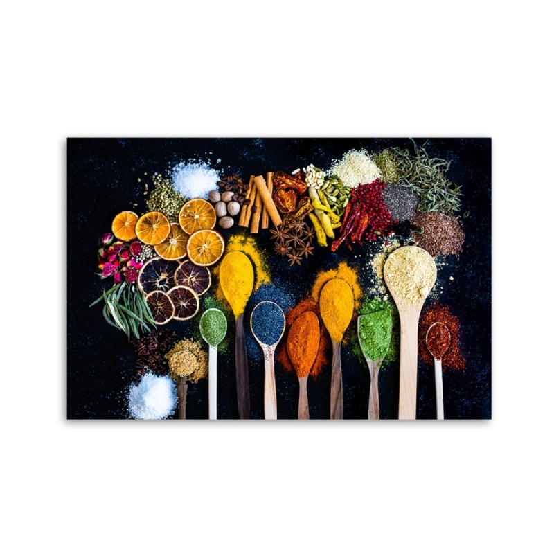 Wandbild für Wohnzimmer - Kräuter Gewürze für die Küche | Feeby