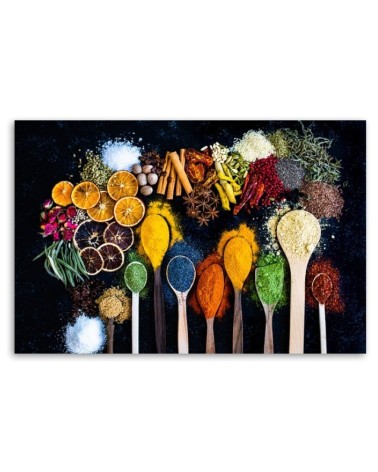 Wandbild für Wohnzimmer - Kräuter Gewürze für die Küche | Feeby