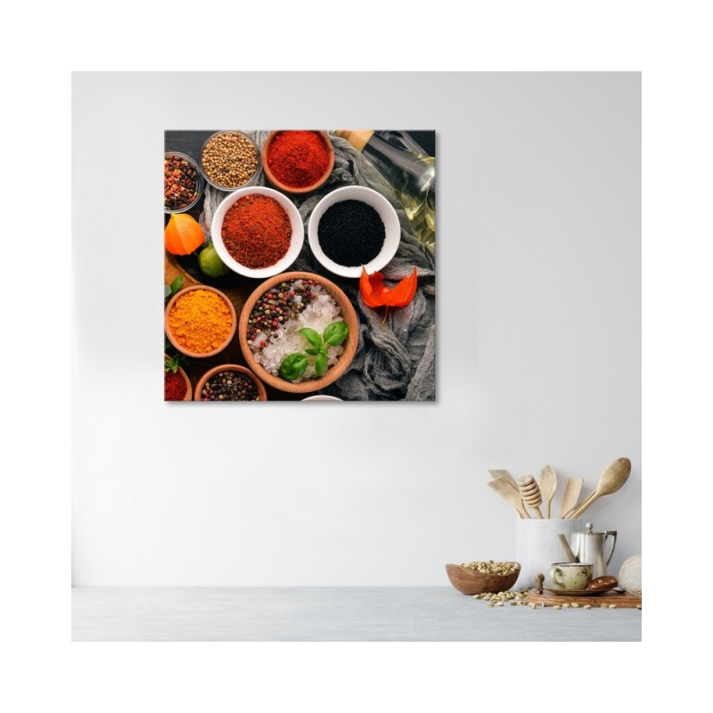 Bild auf Leinwand - Aromatische Gewürze für die Küche | Feeby