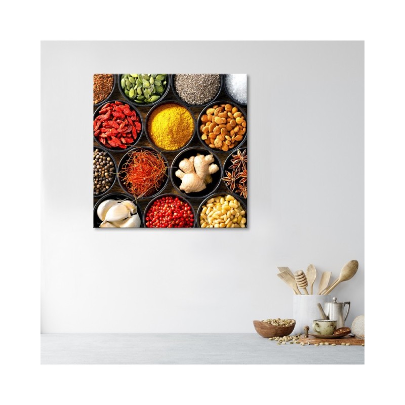Leinwanddruck - Gewürze für das Küchen Essen | Feeby