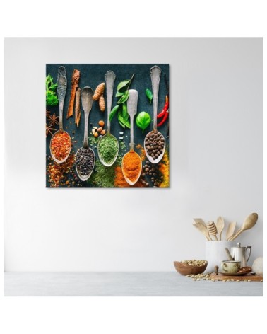 Leinwandbild modern - Kräuter Gewürze für die Küche | Feeby