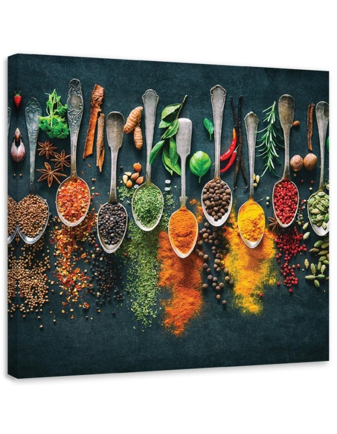 Bild auf Leinwand - Kräuter Gewürze für die Küche | Feeby