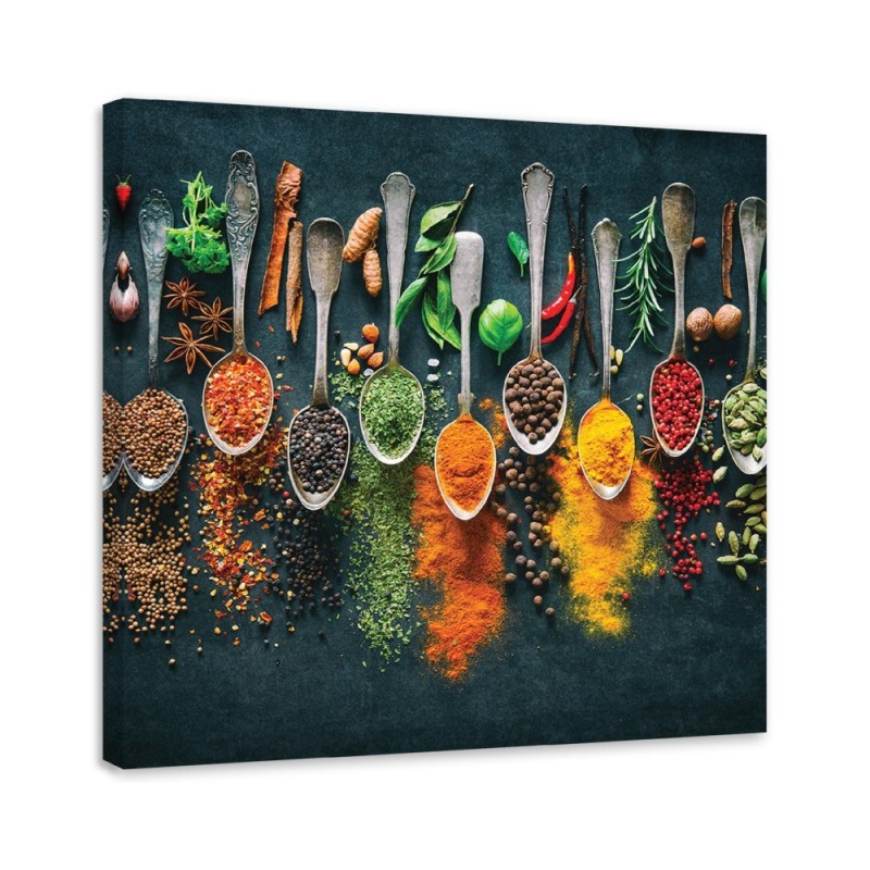 Bild auf Leinwand - Kräuter Gewürze für die Küche | Feeby