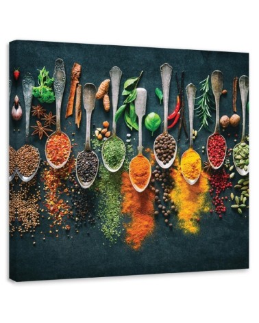 Bild auf Leinwand - Kräuter Gewürze für die Küche | Feeby