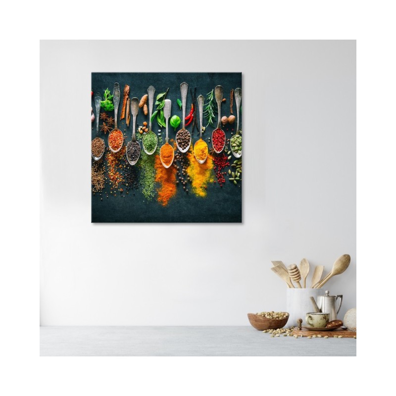 Bild auf Leinwand - Kräuter Gewürze für die Küche | Feeby
