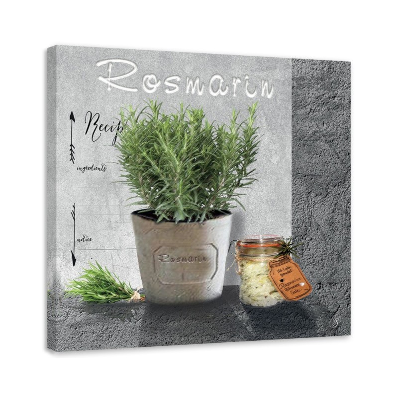 Leinwandbild - Rosmarin Gewürze für die Küche | Feeby