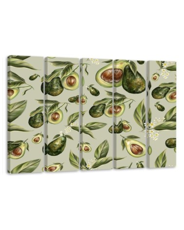 Avocado fruit 5 Piece - Canvas painting | FEEBY