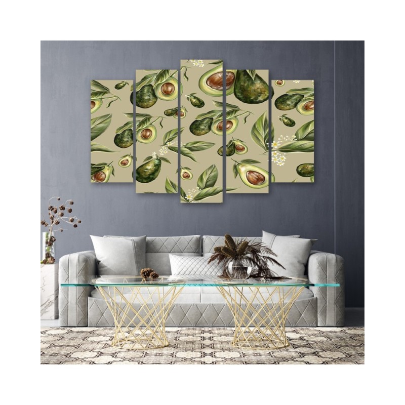 Wandbild für Wohnzimmer - Avocado -Hälften | Feeby