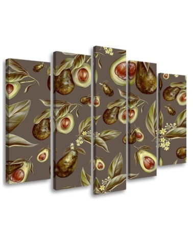 Avocado fruit 5 Piece - Canvas print | FEEBY