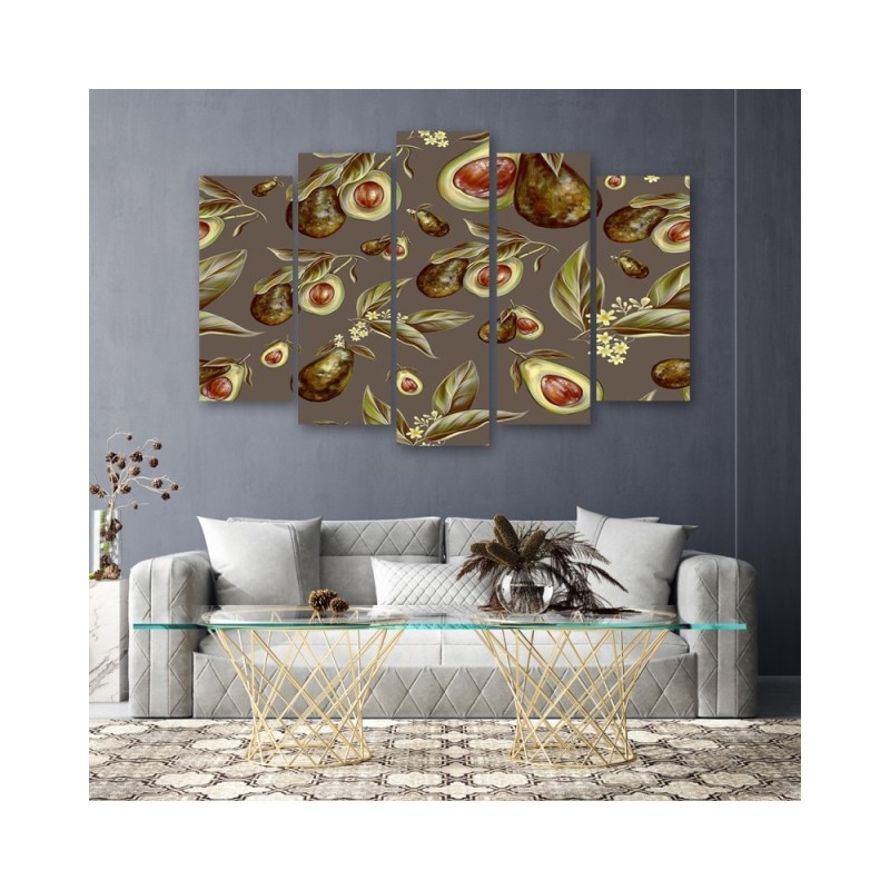 Dekoratives Leinwandbild - Avocado -Hälften | Feeby
