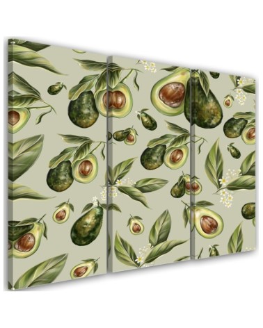 Three-part painting for the kitchen - Avocado fruit | FEEBY