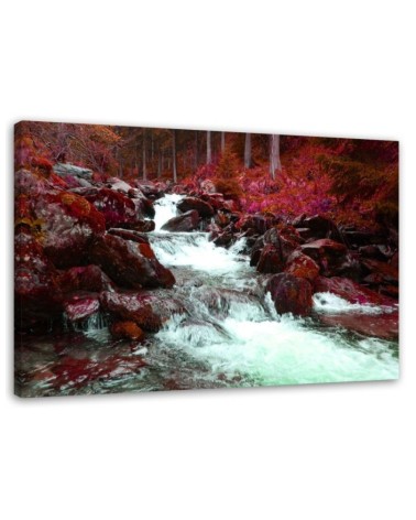 Bild auf Leinwand - Bergbach in Rot | Feeby