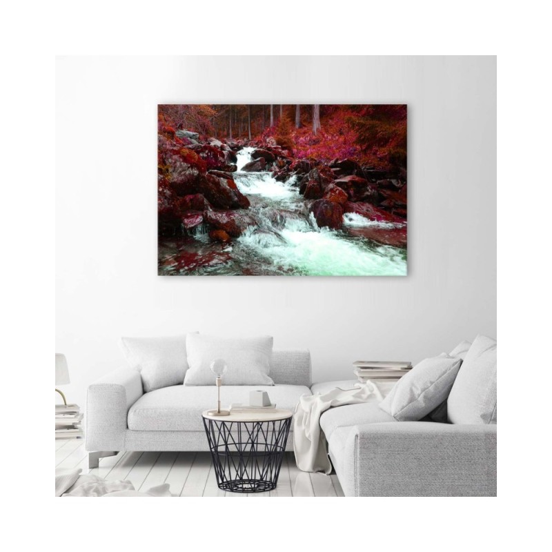 Bild auf Leinwand - Bergbach in Rot | Feeby