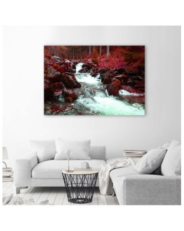 Bild auf Leinwand - Bergbach in Rot | Feeby