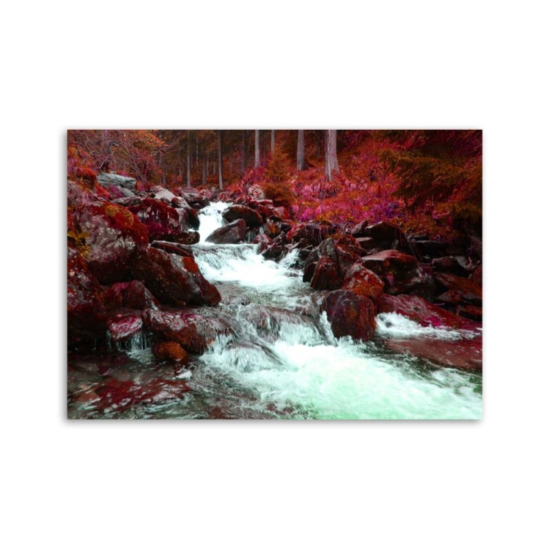 Bild auf Leinwand - Bergbach in Rot | Feeby