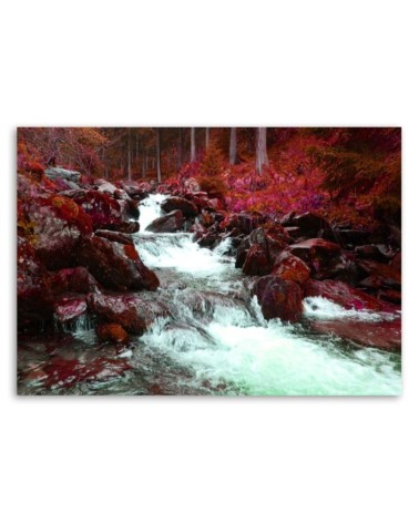 Bild auf Leinwand - Bergbach in Rot | Feeby