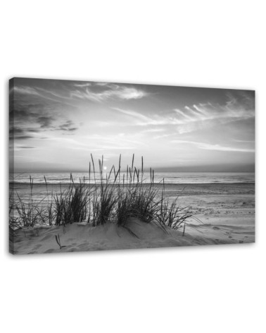 Canvas prints for bedroom - Beach sea dunes grasses black and white | FEEBY