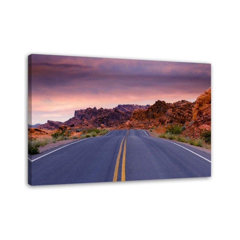 Wandbild für Wohnzimmer - Route 66 | Feeby