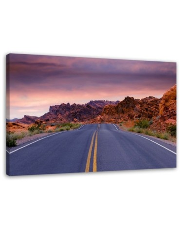 Wandbild für Wohnzimmer - Route 66 | Feeby