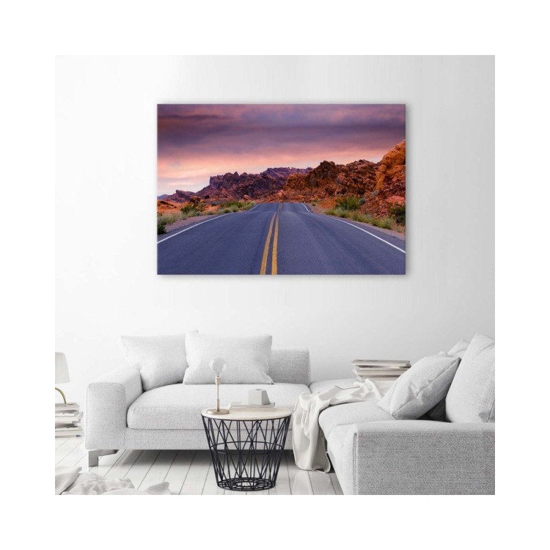 Wandbild für Wohnzimmer - Route 66 | Feeby