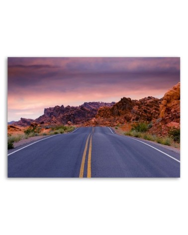 Wandbild für Wohnzimmer - Route 66 | Feeby