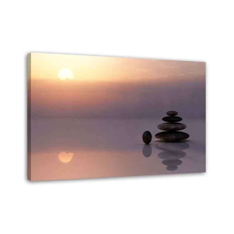 Leinwandbild - Zen-Steine am Meer | Feeby