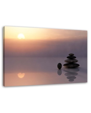 Modern Canvas painting for living room - Zen stones by the sea | FEEBY