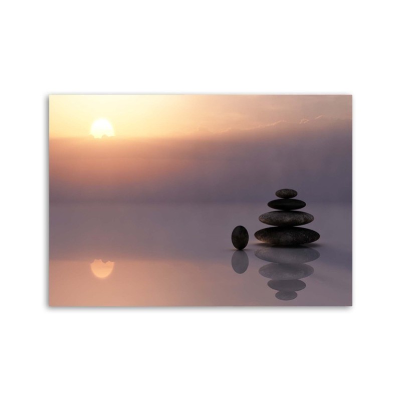 Leinwandbild - Zen-Steine am Meer | Feeby