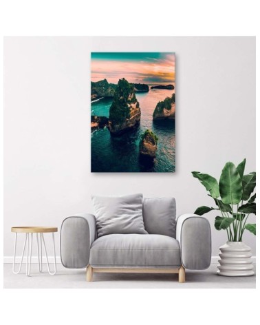 Modernes Wandbild - Felsen in einem türkisfarbenen Meer | Feeby