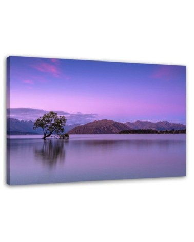 Tree on the lake - Modern Canvas painting for bedroom | FEEBY