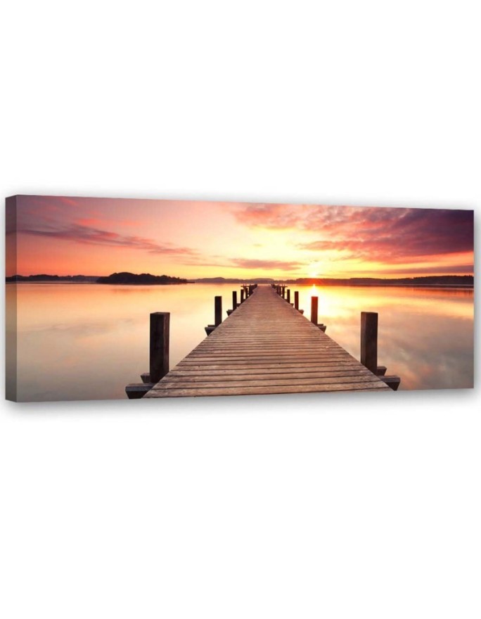 Leinwandbild - Sonnenuntergang Brücke | Feeby