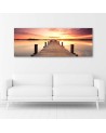 Sunset over the pier panoramic - Canvas print modern | FEEBY