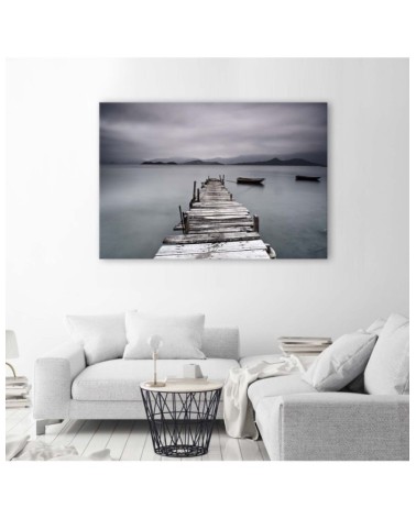 Leinwandbild modern - Steg Wintersee Landschaft | Feeby