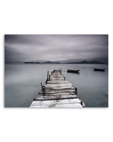 Leinwandbild modern - Steg Wintersee Landschaft | Feeby