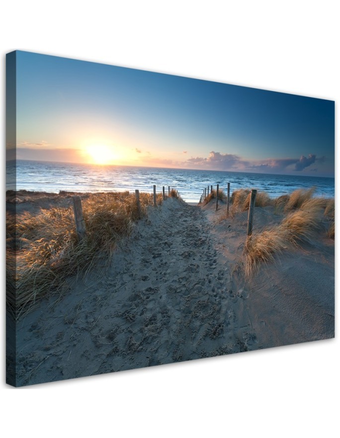 Wandbild für Wohnzimmer - Sonnenuntergang über dem Meer | Feeby
