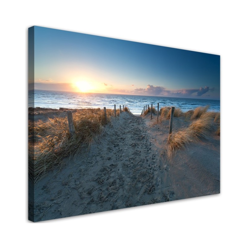 Wandbild für Wohnzimmer - Sonnenuntergang über dem Meer | Feeby