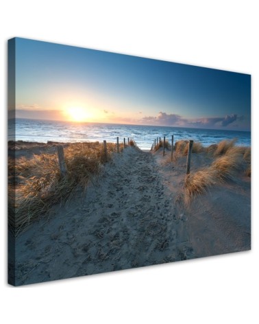 Wandbild für Wohnzimmer - Sonnenuntergang über dem Meer | Feeby
