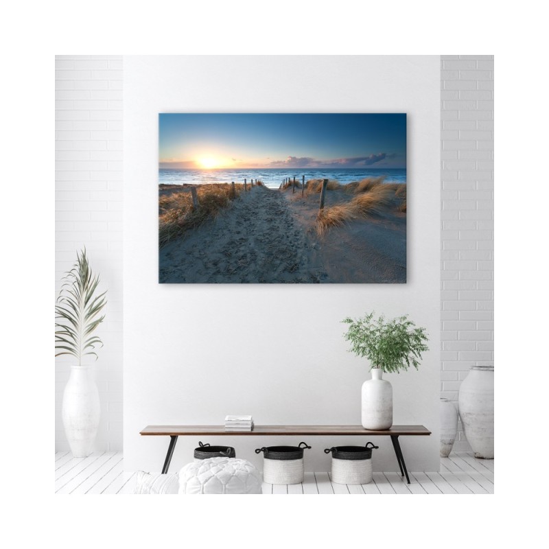 Wandbild für Wohnzimmer - Sonnenuntergang über dem Meer | Feeby