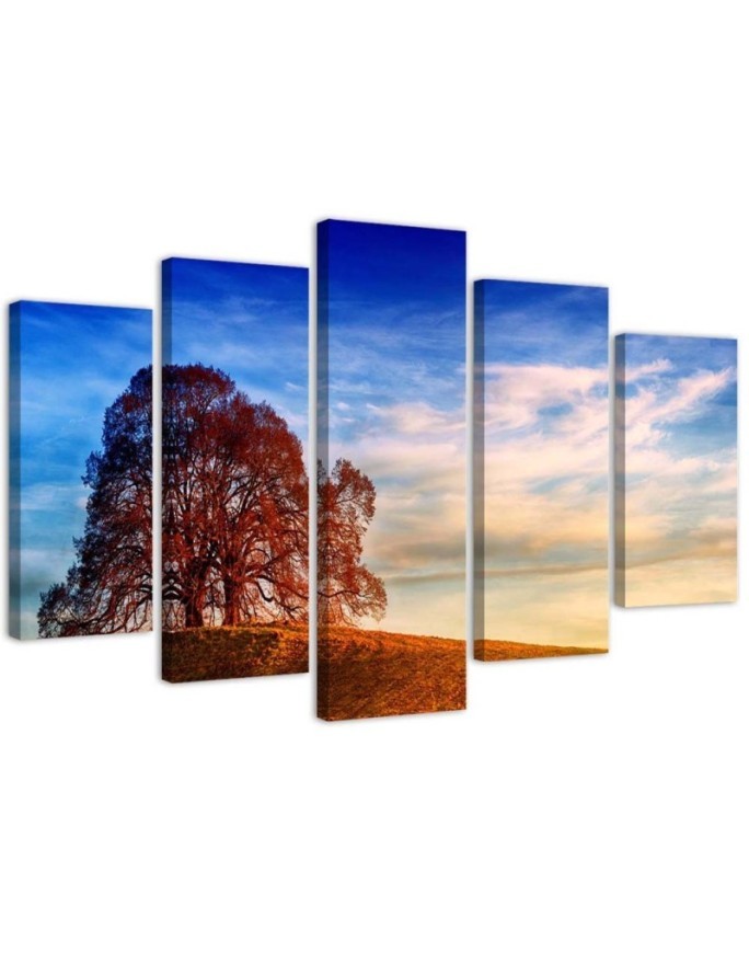 Bild auf Leinwand - Landschaft Baum Berge | Feeby