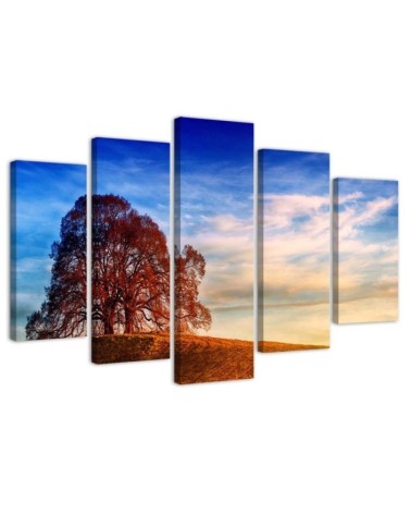 Bild auf Leinwand - Landschaft Baum Berge | Feeby