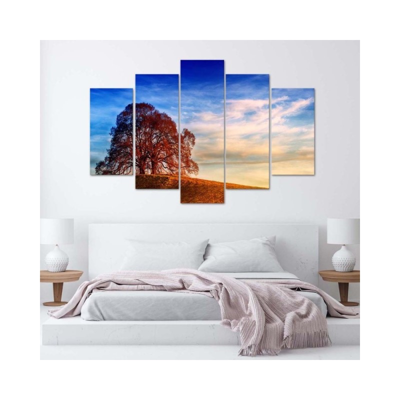 Bild auf Leinwand - Landschaft Baum Berge | Feeby