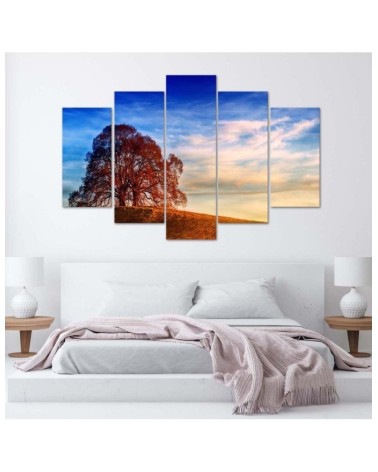 Bild auf Leinwand - Landschaft Baum Berge | Feeby