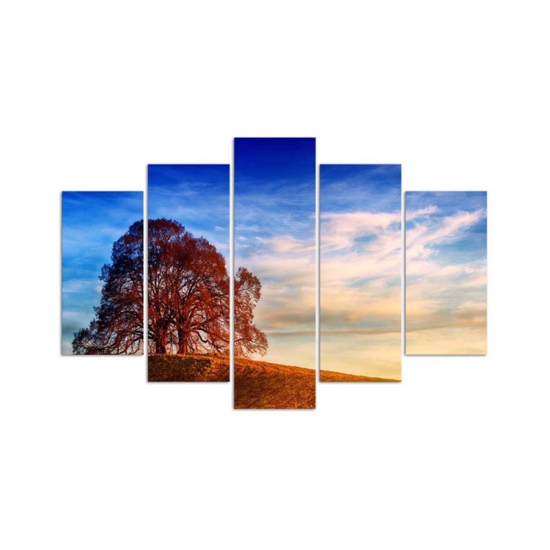 Bild auf Leinwand - Landschaft Baum Berge | Feeby