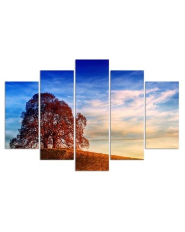 Bild auf Leinwand - Landschaft Baum Berge | Feeby