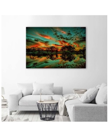 Leinwandbild - Wolken über dem See | Feeby